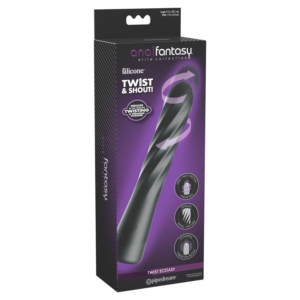 Anal Fantasy Elite Twist Ecstasy - - 24.1 cm USB Rechargeable Twisting & Thrusting Anal Vibrator