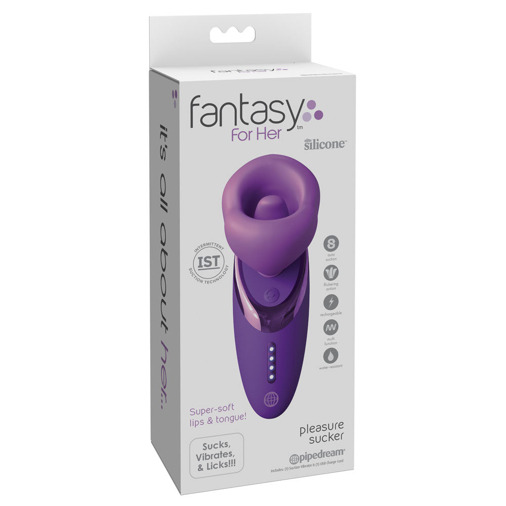 Fantasy For Her Pleasure Sucker - USB Rechargeable Sucking, Licking & Vibrating Stimulator