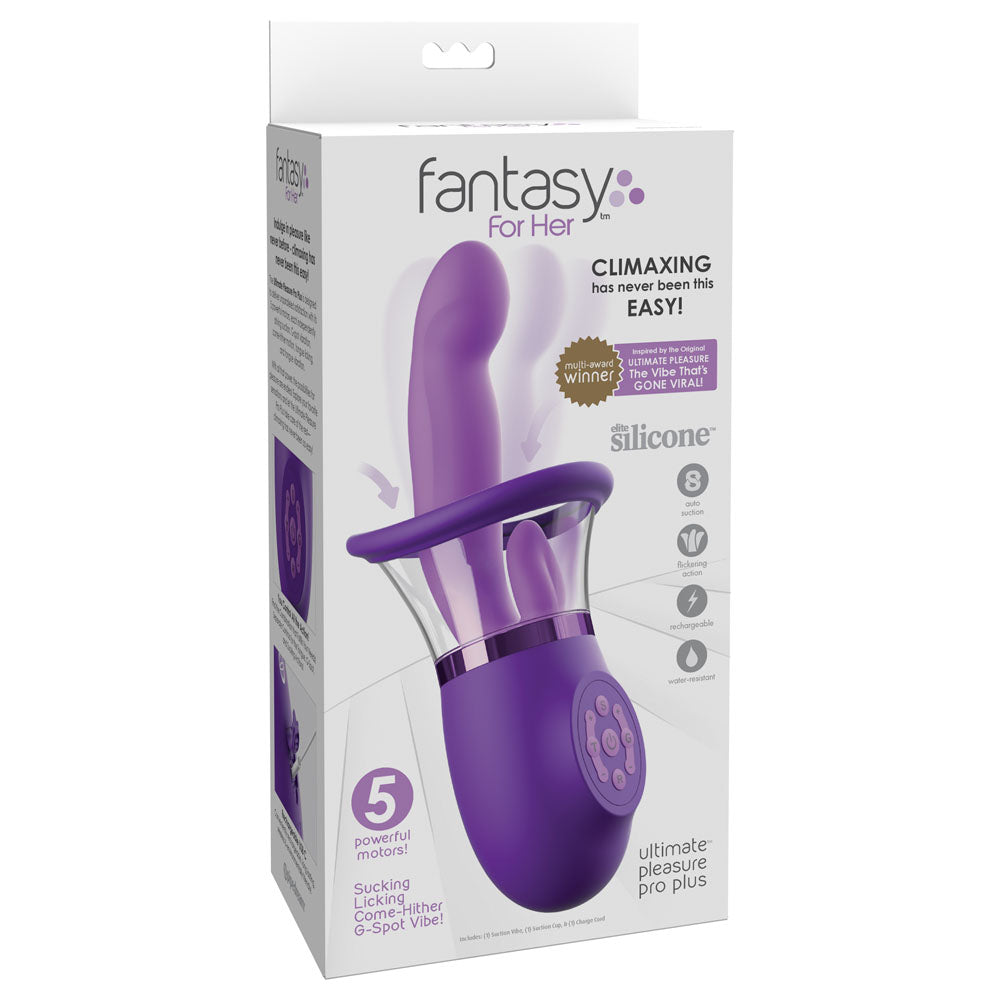 Fantasy For Her Ultimate Pleasure Pro Plus - USB Rechargeable Sucking Licking & Flicking Vibrator