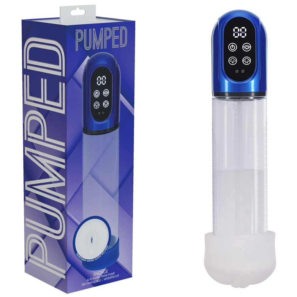 PUMPED Engage Automatic Penis Pump - - Metallic USB Rechargeable Auto Penis Pump
