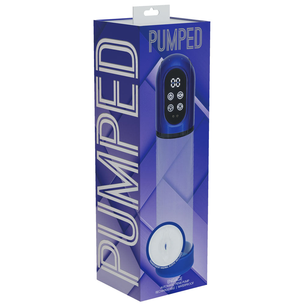 PUMPED Engage Automatic Penis Pump - - Metallic USB Rechargeable Auto Penis Pump