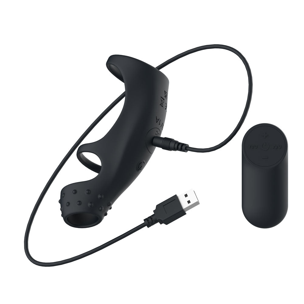 Passion Play Vibrating Cockring Sleeve - USB Rechargeable Vibrating Penis Sleeve with Wireless Remote