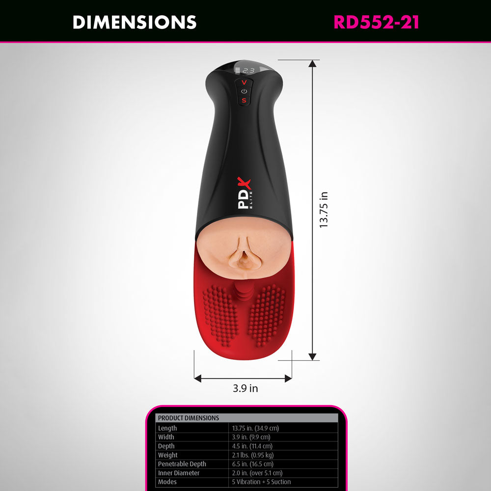PDX Elite Fap-O-Matic Pro XL - Light - USB Rechargeable Auto Stroker