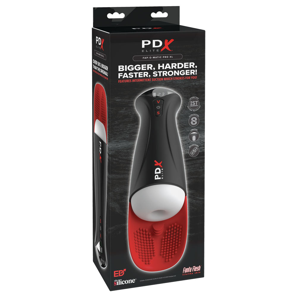 PDX Elite Fap-O-Matic Pro XL - /Red - USB Rechargeable Auto Stroker