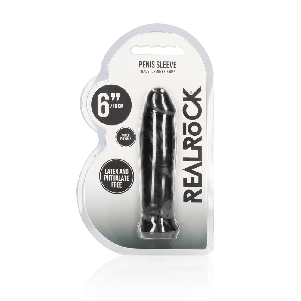 REALROCK 6'' Realistic Penis Sleeve - - 15.2 cm Penis Extension Sleeve