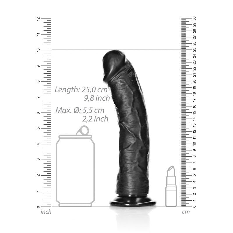REALROCK Realistic Regular Curved Dildo with Suction Cup - 23 cm - 23 cm (9'') Dong