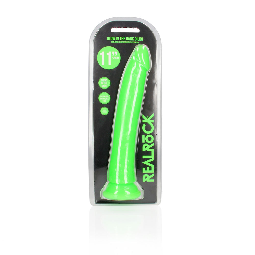 REALROCK 29 cm Slim Glow in the Dark Neon - - Glow in Dark 29 cm (11'') Dong