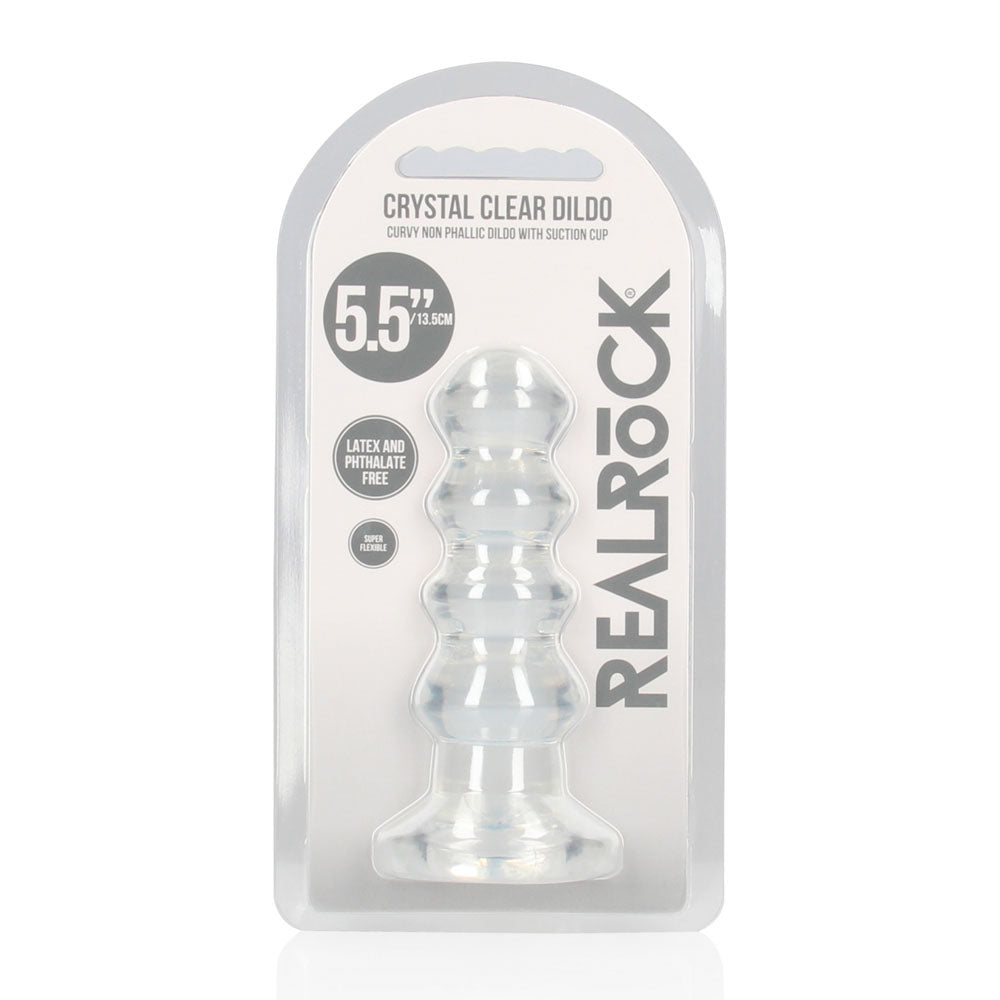 REALROCK 14 cm Curvy Anal Plug - Transparent - 14 cm (4.5'') Butt Plug