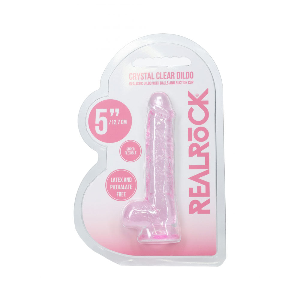 REALROCK 5'' Crystal Clear Dildo with Balls - - Clear 14.7 cm Dong