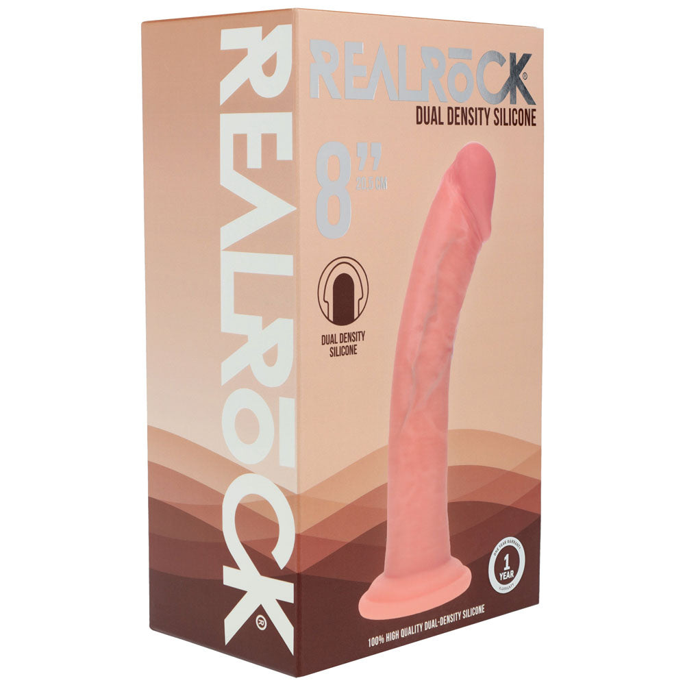 REALROCK Dual Density Silicone 8'' Curved Dildo - - 20.5 cm Dildo