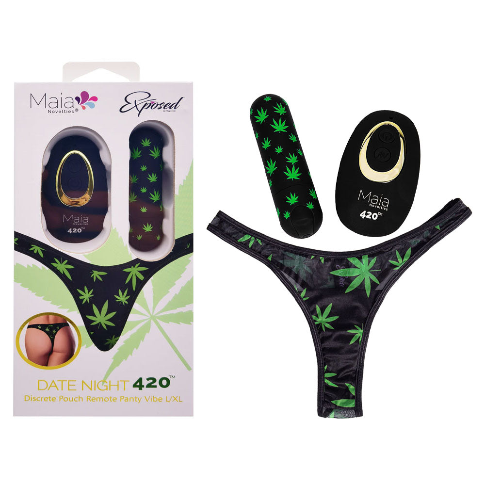 Maia DATE NIGHT 420 PANTY VIBE - L/XL - L/XL 420 Panty with USB Rechargeable Bullet & Remote