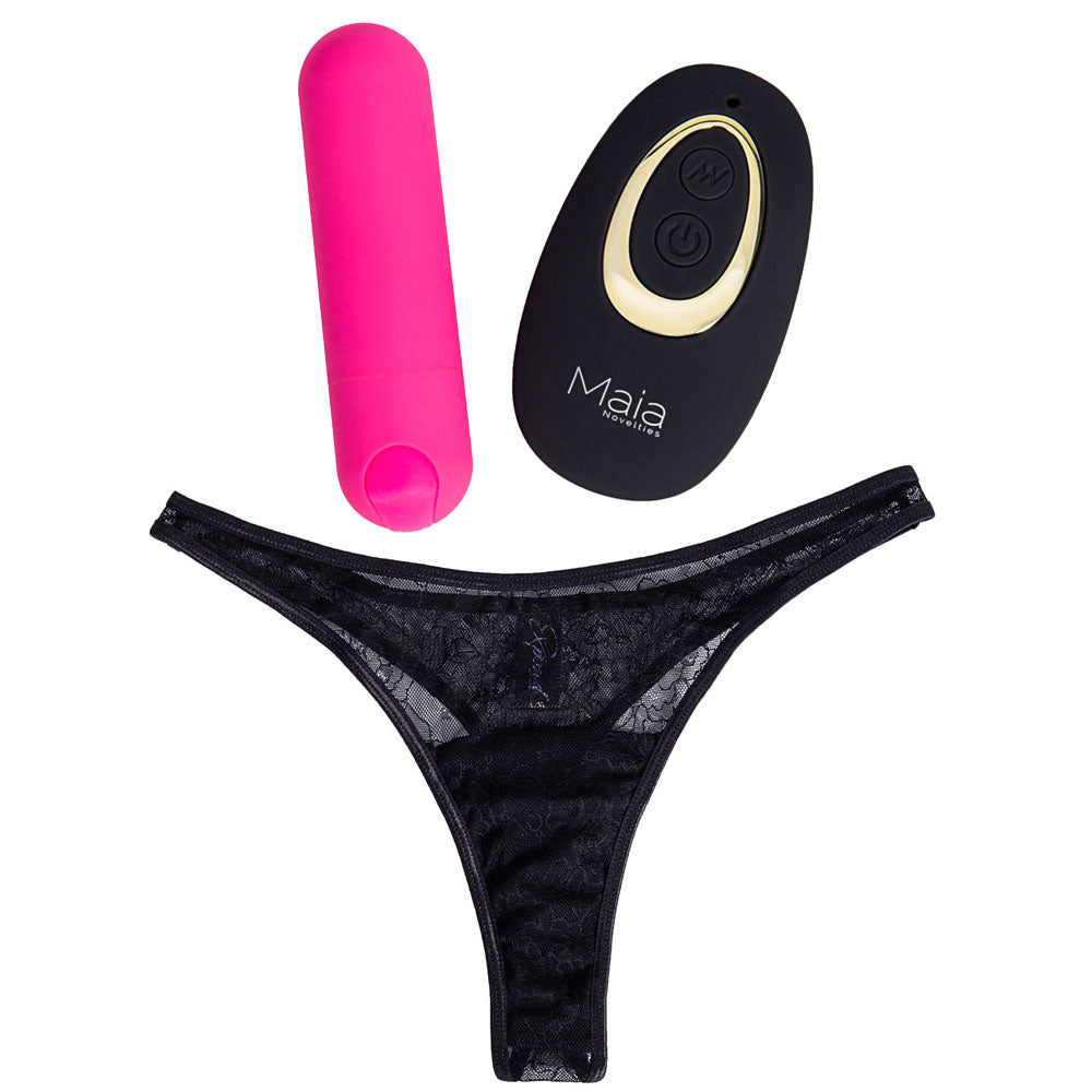 Maia DATE NIGHT PANTY VIBE - L/XL - L/XL Panty with Pink USB Rechargeable Bullet & Remote