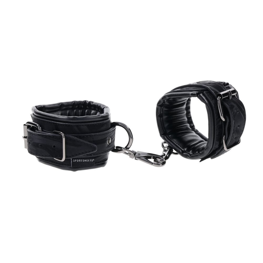 SPORTSHEETS Velvet Noir Handcuffs - Adjustable Cuff Restraints