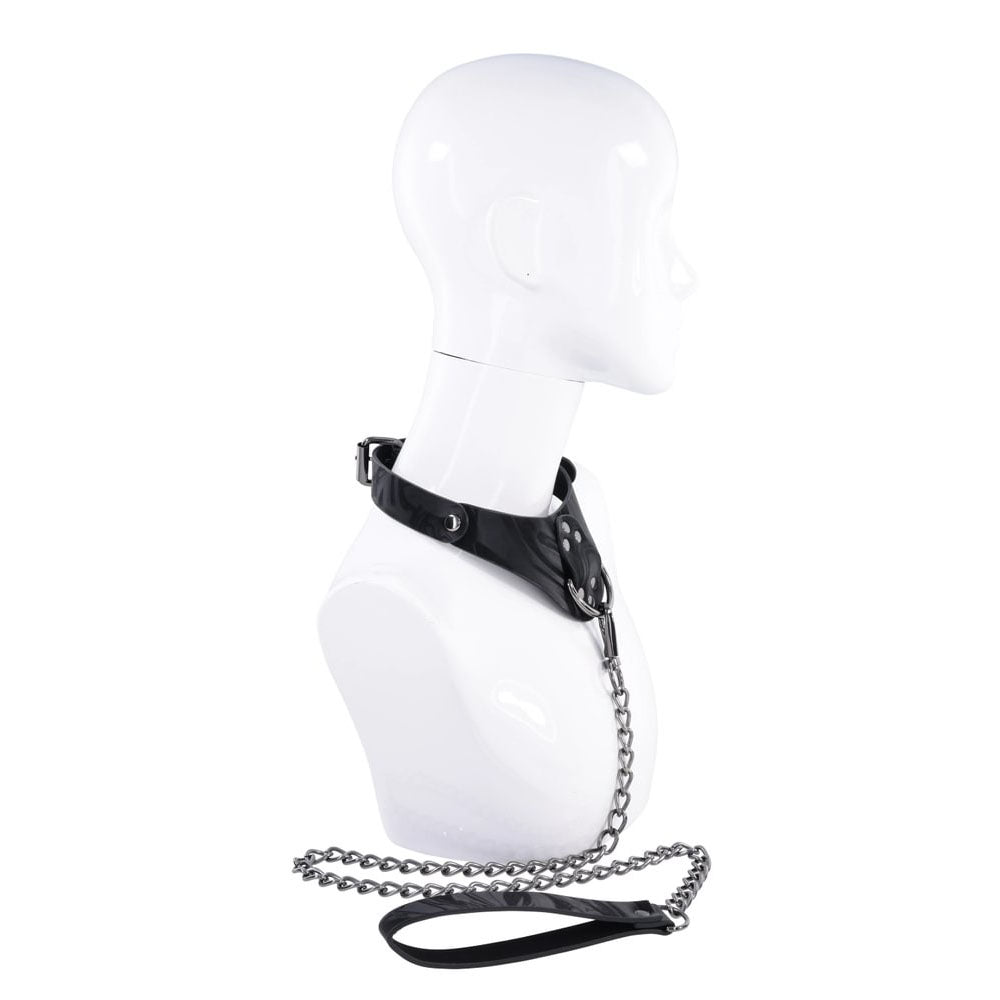 SPORTSHEETS Velvet Noir Collar & Leash - Restraint & Leash