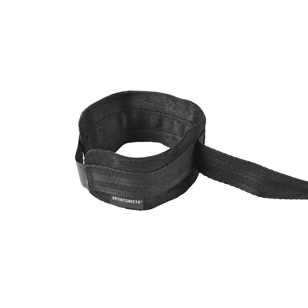 SPORTSHEETS Velvet Noir Adjustable Hog Tie & Cuff Set - Restraints