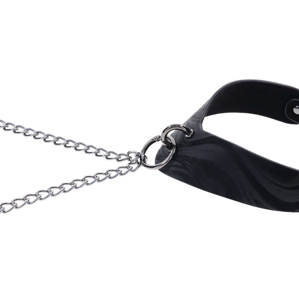 SPORTSHEETS Velvet Noir Collar & Removable Clamps - Neck & Nipple Restraints