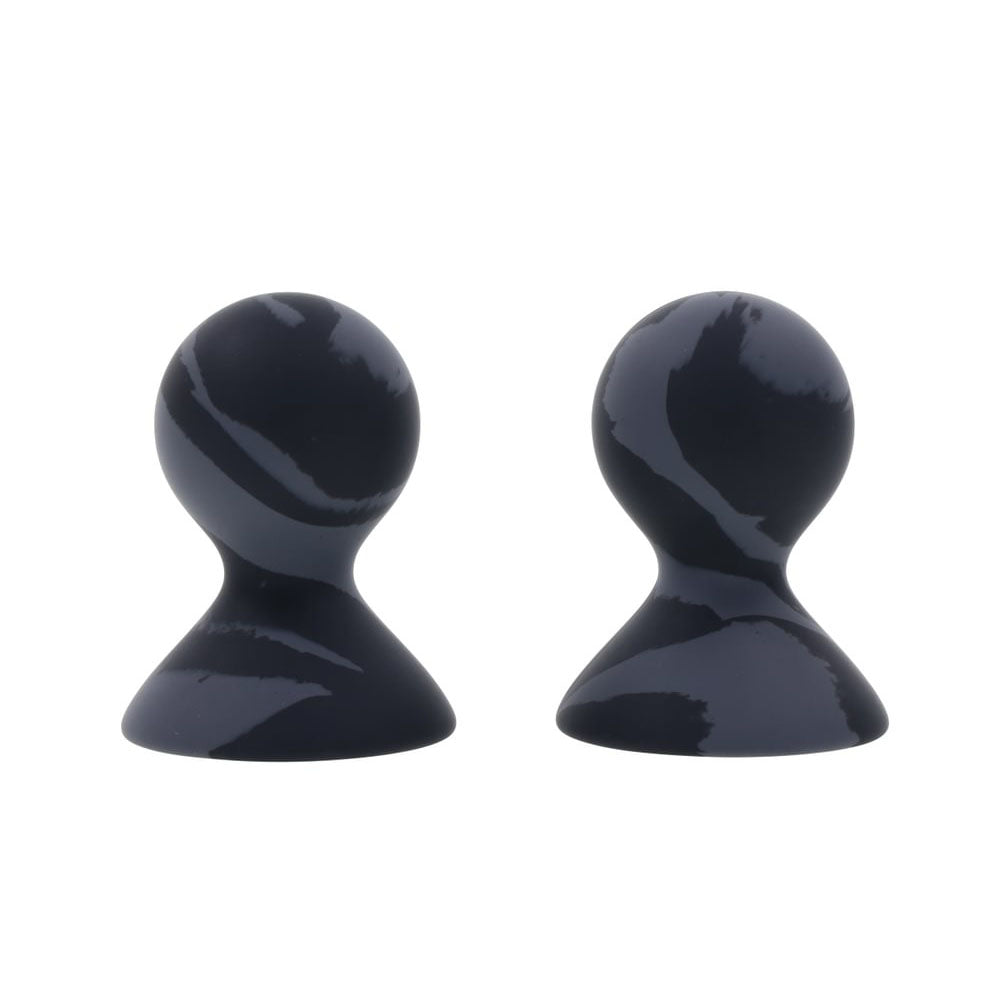 SPORTSHEETS Velvet Noir Silicone Nipple Suckers - /Grey Nipple Suckers - Set of 2