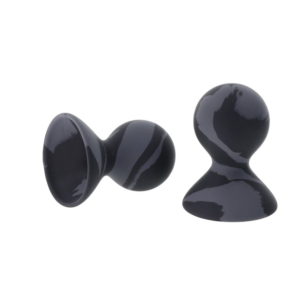 SPORTSHEETS Velvet Noir Silicone Nipple Suckers - /Grey Nipple Suckers - Set of 2