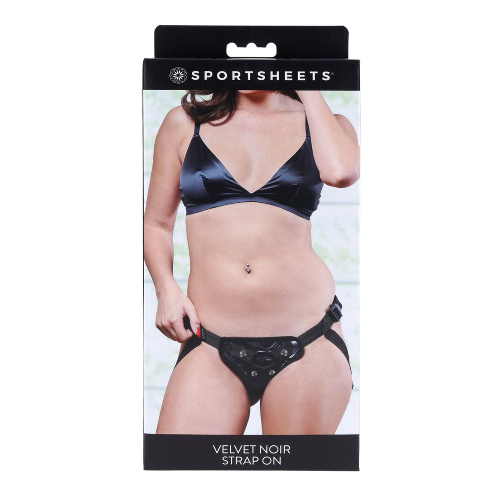 SPORTSHEETS Velvet Noir Strap On - Adjustable Strap-On Harness (No Probe Included)