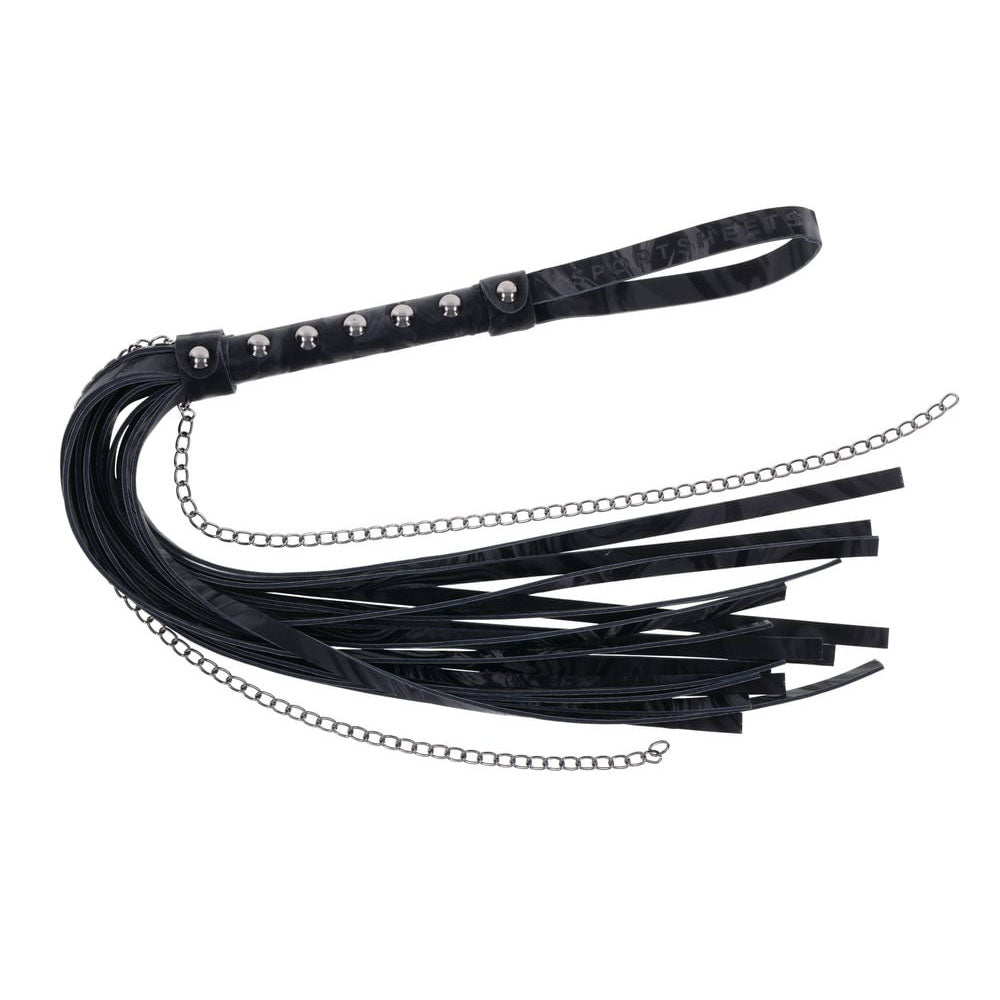 SPORTSHEETS Velvet Noir Chain Flogger - 43 cm Flogger Whip