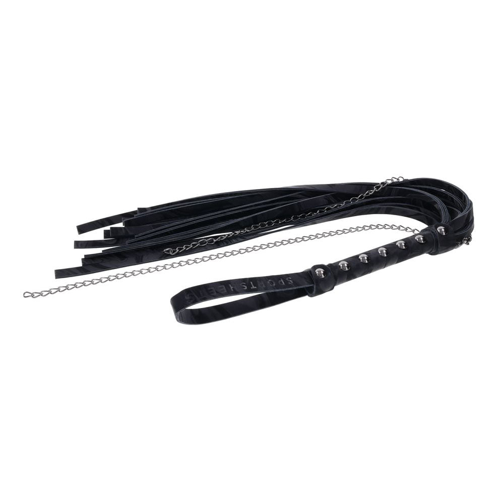 SPORTSHEETS Velvet Noir Chain Flogger - 43 cm Flogger Whip