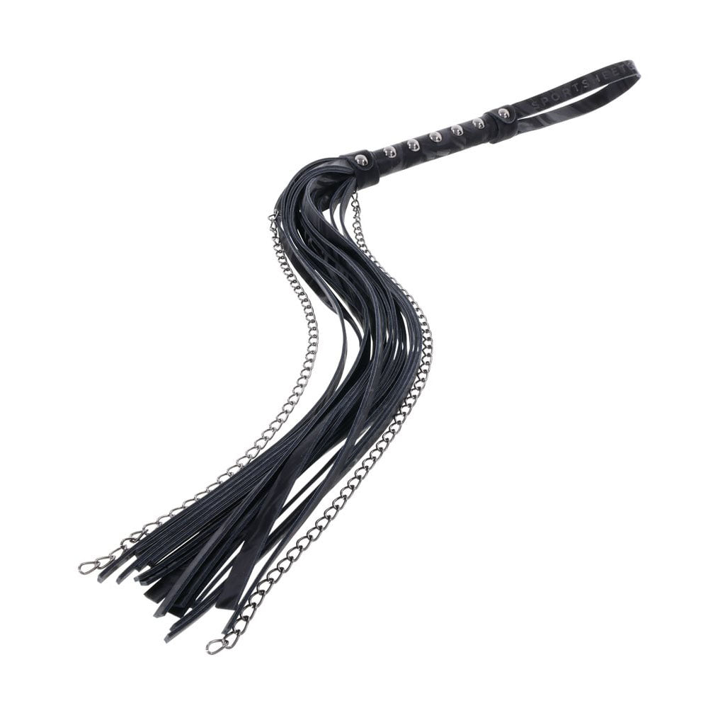SPORTSHEETS Velvet Noir Chain Flogger - 43 cm Flogger Whip