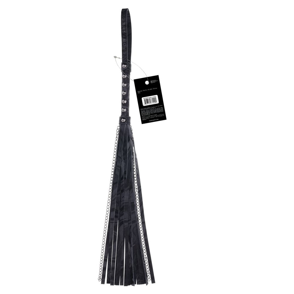 SPORTSHEETS Velvet Noir Chain Flogger - 43 cm Flogger Whip
