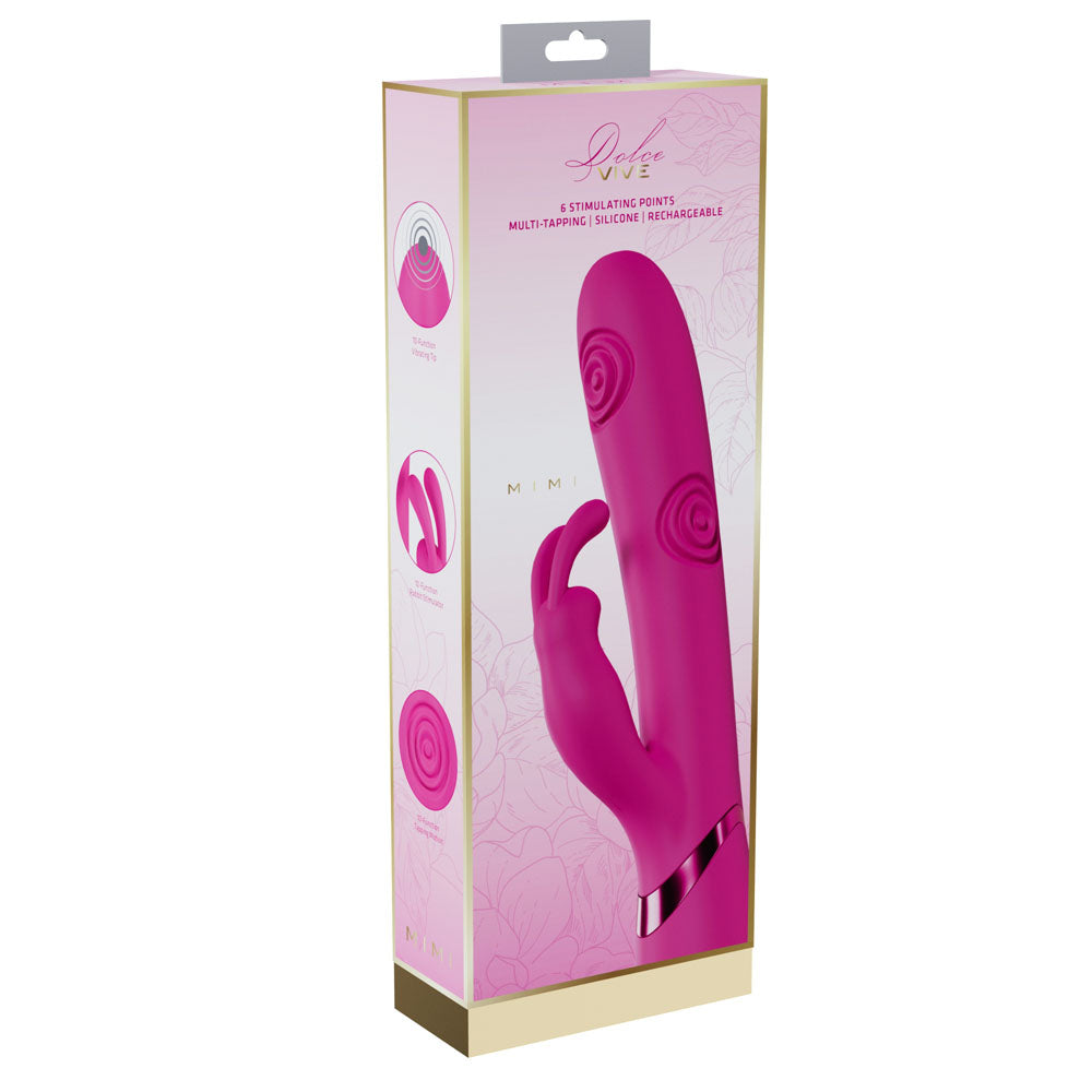 VIVE Mimi - - 25 cm USB Rechargeable Vibrating & Tapping Rabbit Vibrator