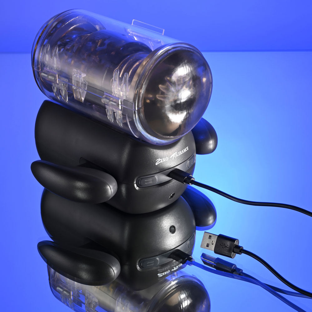Zero Tolerance HOLD ME TIGHT - USB Rechargeable Vibrating Auto Stroker with Phone Holder