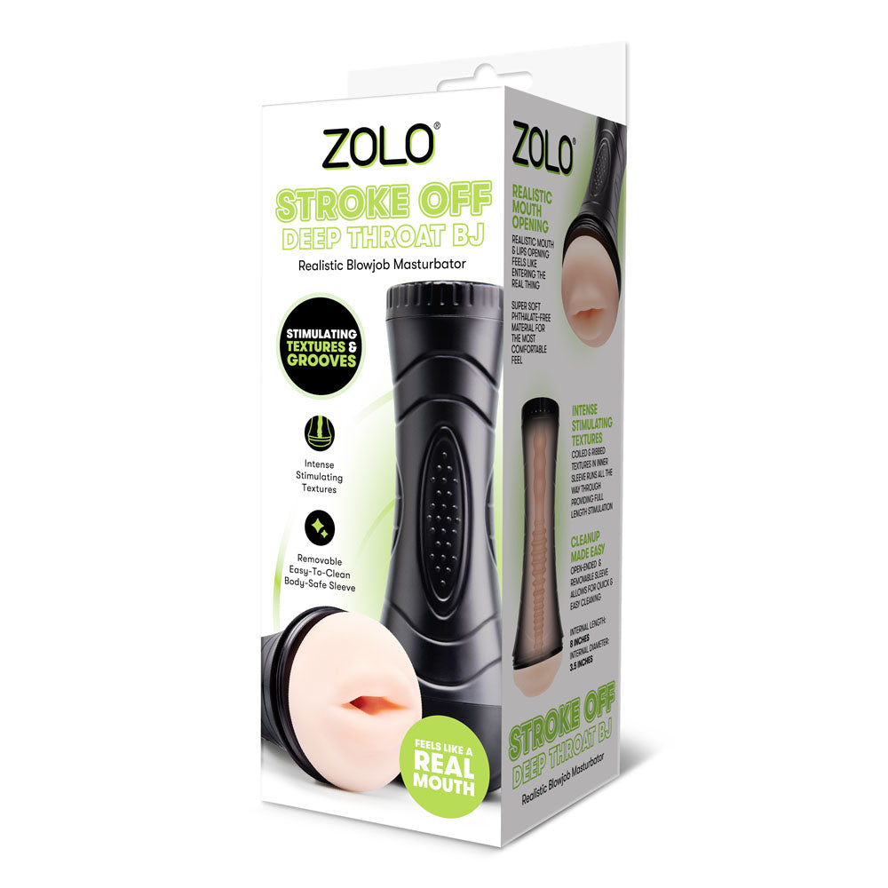 Zolo STROKE OFF Deep Throat BJ - Mouth Stroker