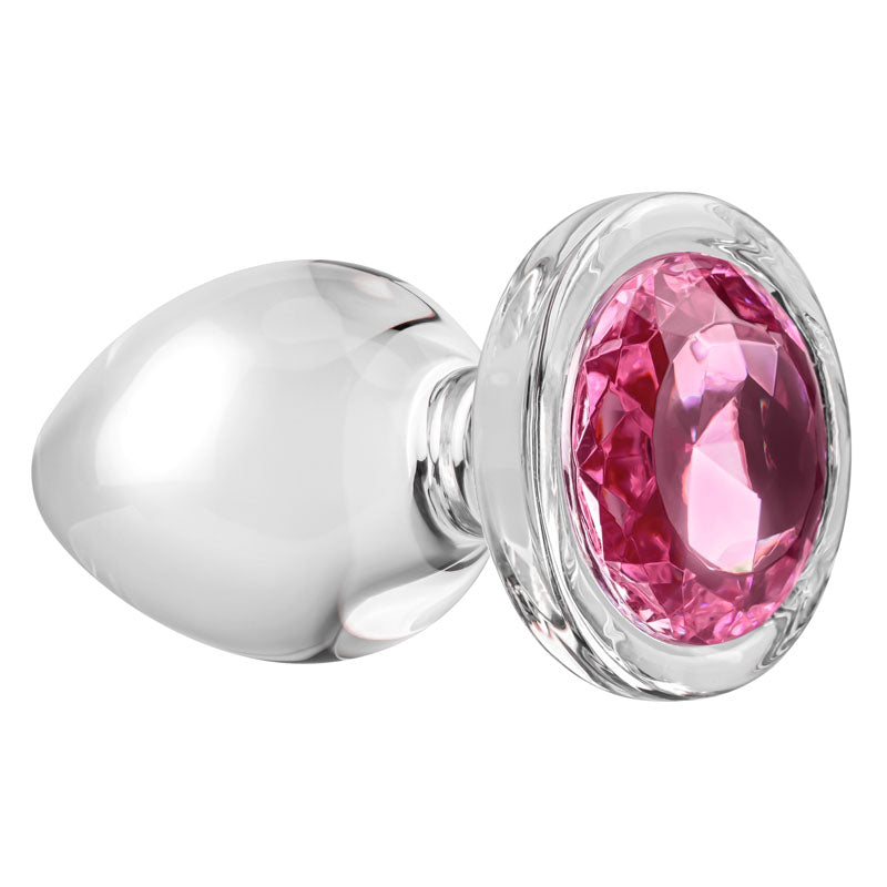 Adam & Eve PINK GEM GLASS PLUG LARGE