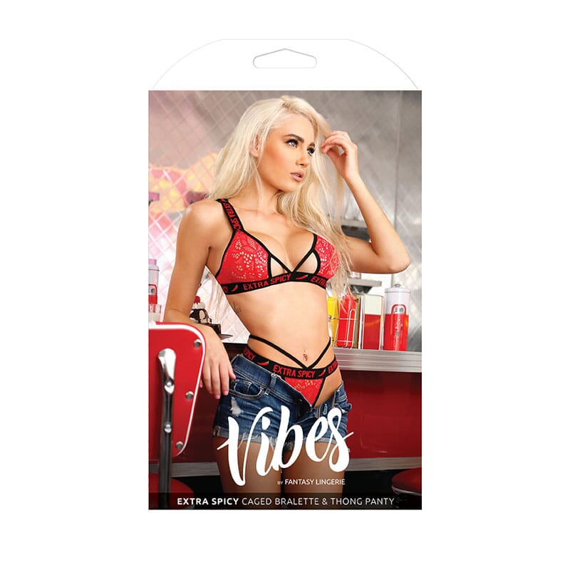 Vibes Extra Spicy Caged Bralette & Thong