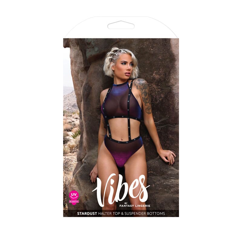 VIBES STARDUST Iridescent Halter Top & S