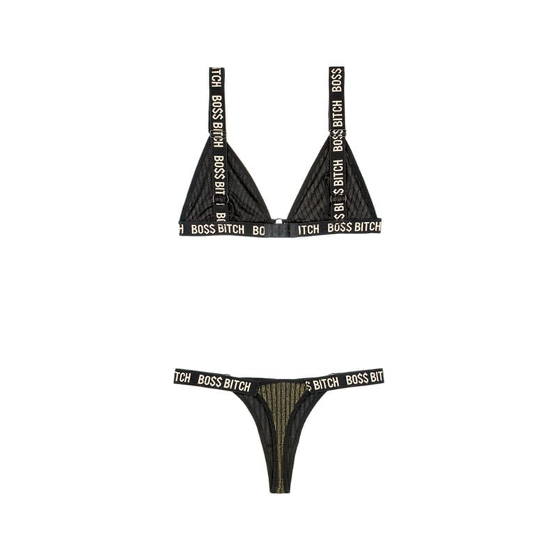 Vibes Boss Bitch Bralette & Thong Panty Set
