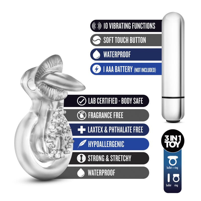 Stay Hard 10-Function Vibrating Tongue Ring
