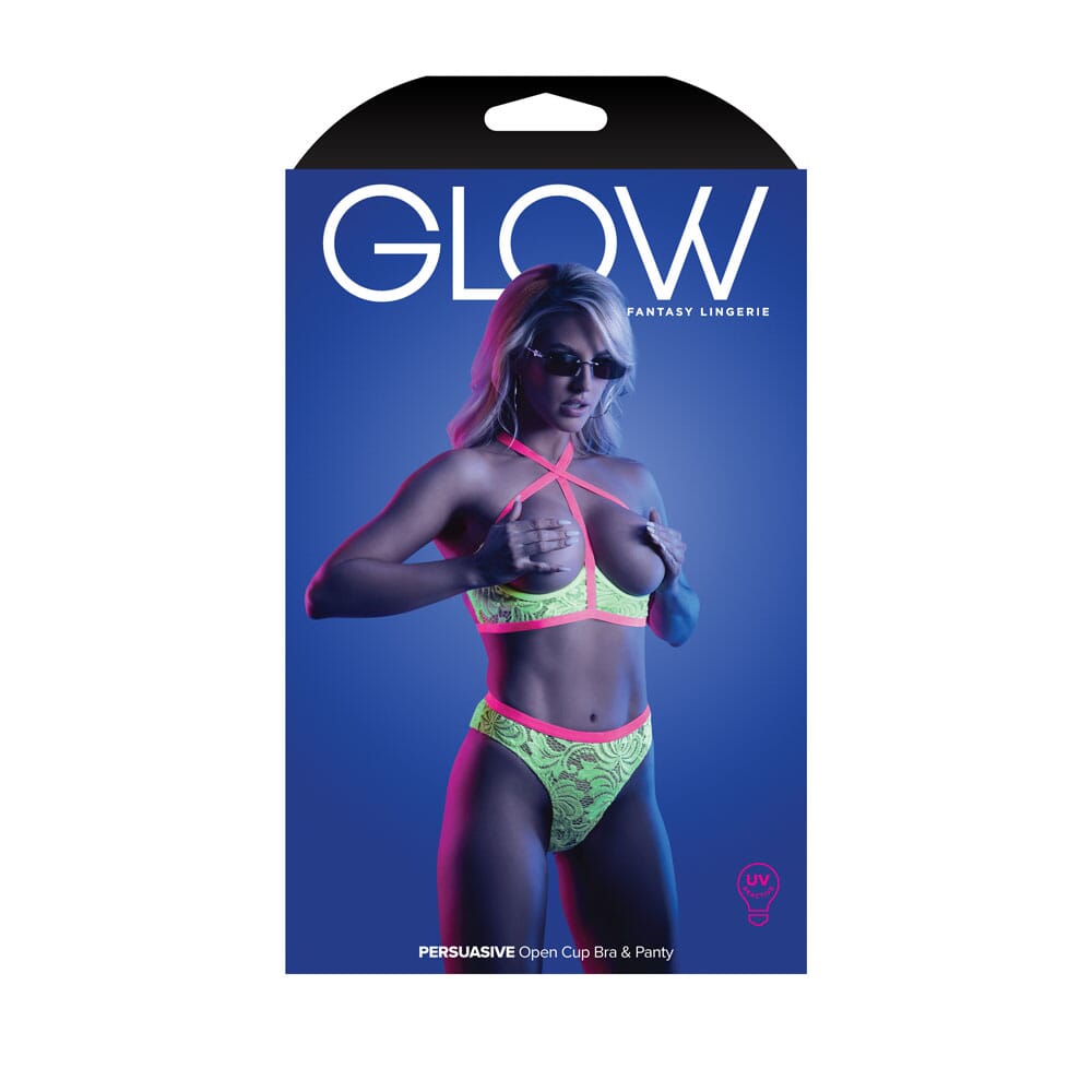 GLOW PERSUASIVE Open Cup Bra & Panty - S/M