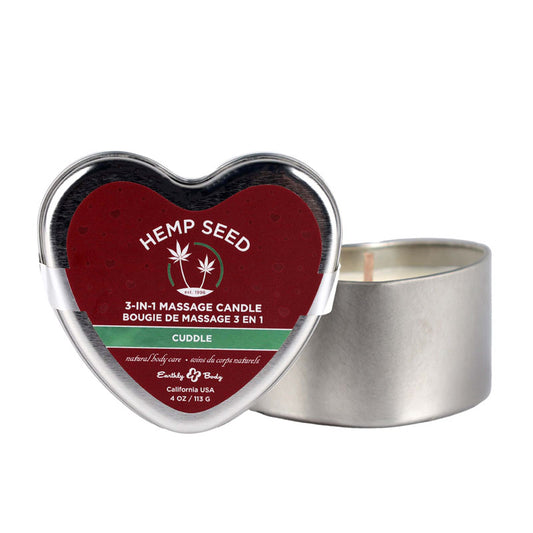 EB Hemp Seed 3 in 1 Massage Heart Candle - Cuddle