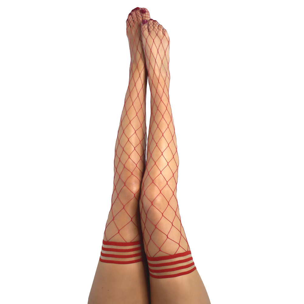 Kixies CLAUDIA Large Diamond Fishnet Thigh Highs