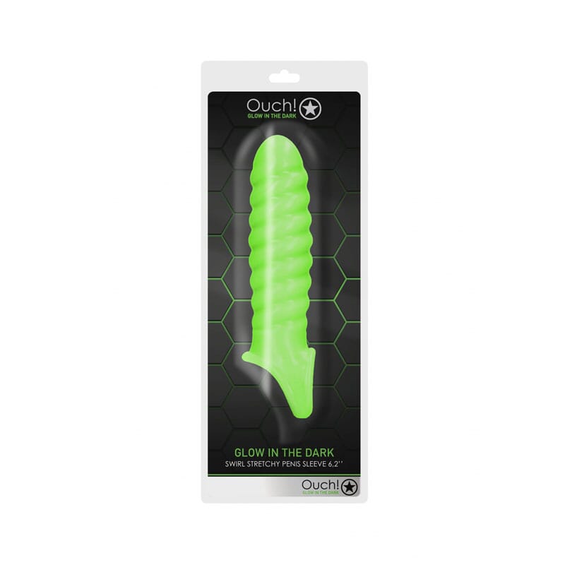 OUCH! Glow In The Dark Swirl Stretchy Penis Sleeve
