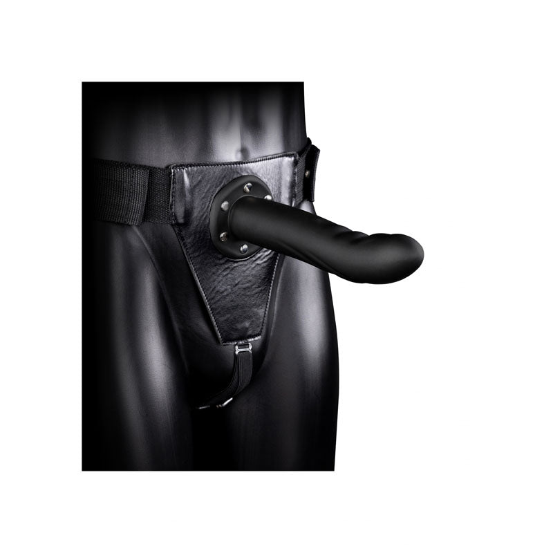 OUCH! Textured Curved Hollow Strap-on - 8in/20cm