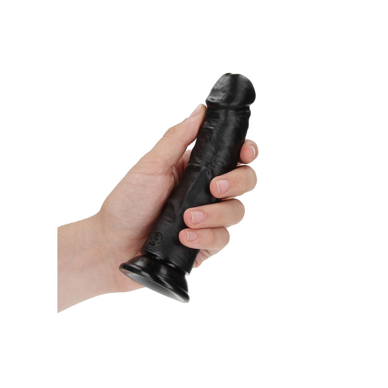 REALROCK Realistic Regular Curved Dildo with Suction Cup - 15.5 cm