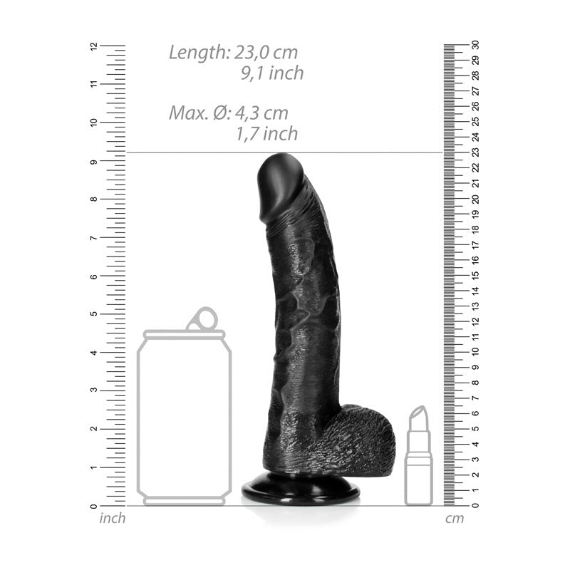 REALROCK Realistic Regular Curved Dong with Balls - 20.5 cm