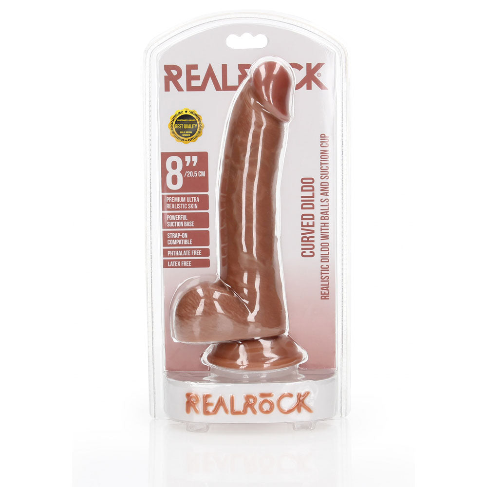 REALROCK Realistic Regular Curved Dong with Balls - 20.5 cm