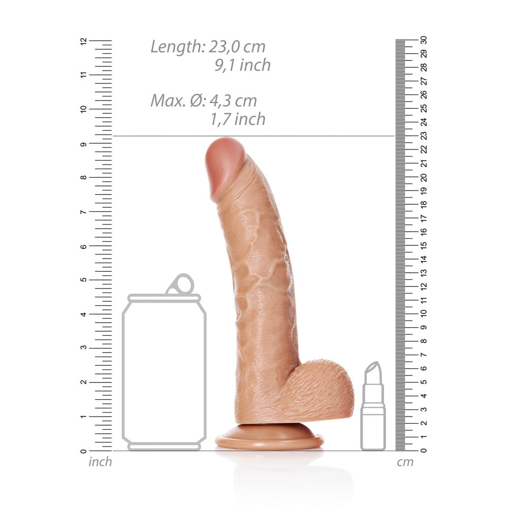REALROCK Realistic Regular Curved Dong with Balls - 20.5 cm