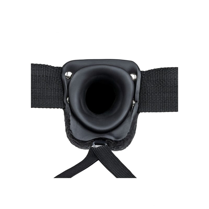 REALROCK Vibrating Hollow Strapon + Balls - 18cm