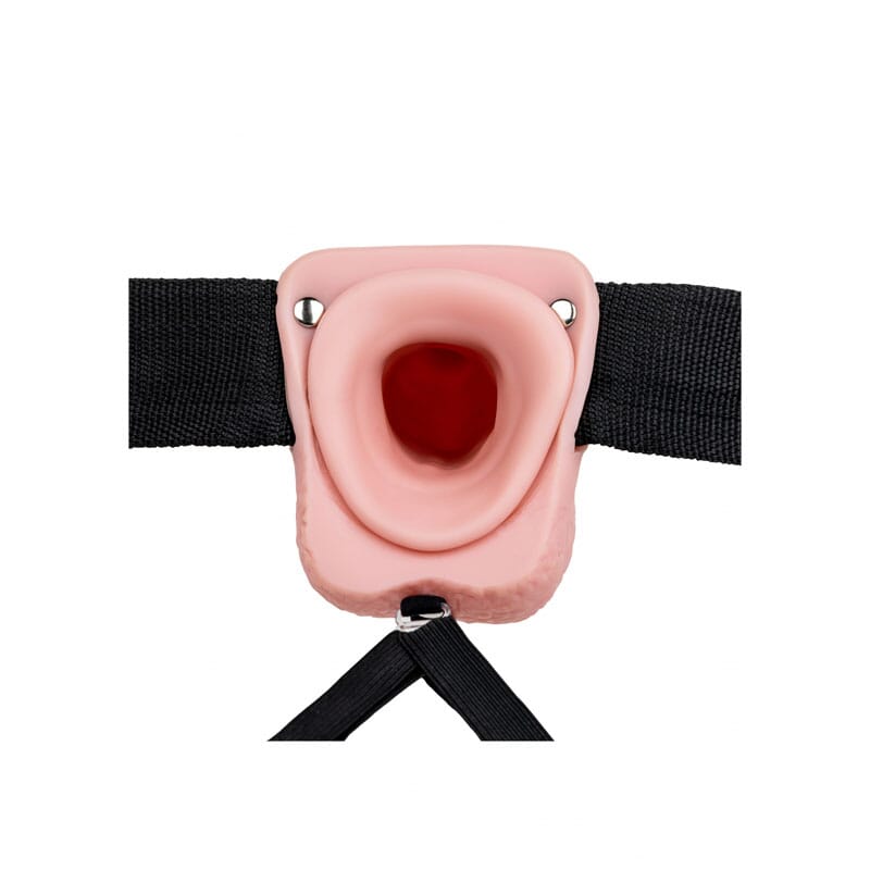 REALROCK Vibrating Hollow Strapon + Balls - 23cm