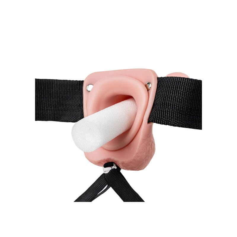REALROCK Vibrating Hollow Strapon + Balls - 23cm