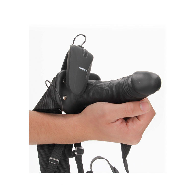 REALROCK Vibrating Hollow Strap-on - 15.5 cm