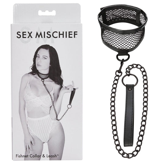 Sex & Mischief Fishnet Collar and Leash