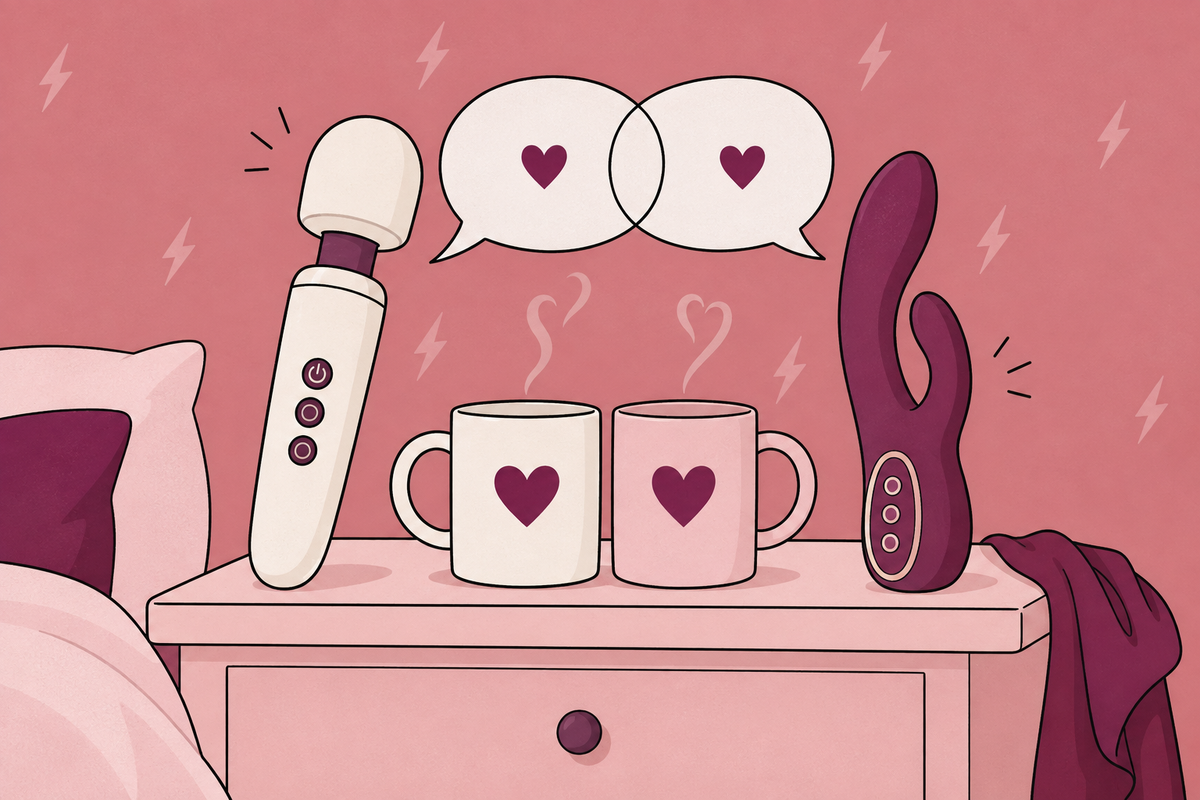 Why Can I Orgasm Alone but Not With a Partner? | Pink and plum editorial illustration